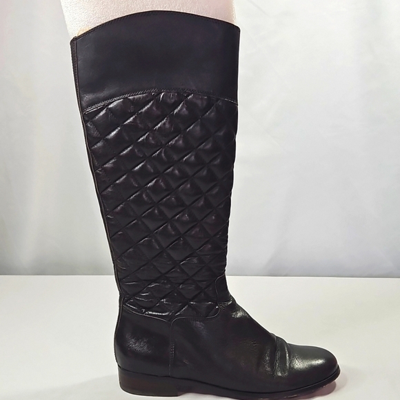 Corso Como Womens Dark Brown Leather Quilted Knee High Boots Size 6.5 - Picture 1 of 7